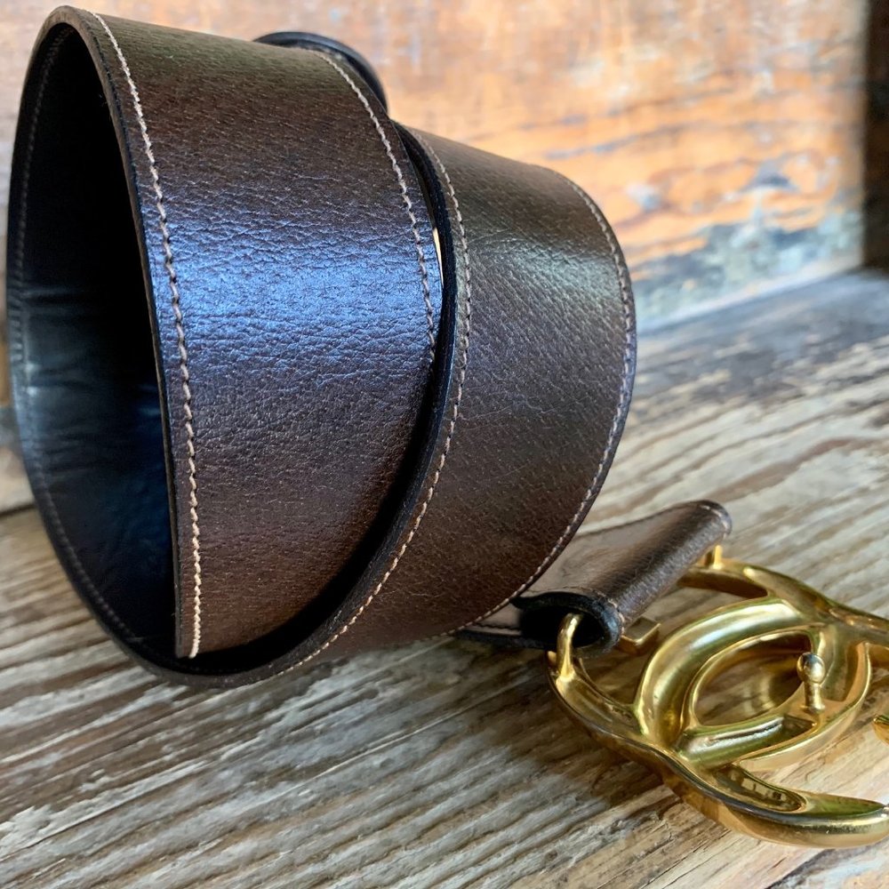 Vintage Gucci Belt and Removable Gold Buckle - Picture 6 of 8